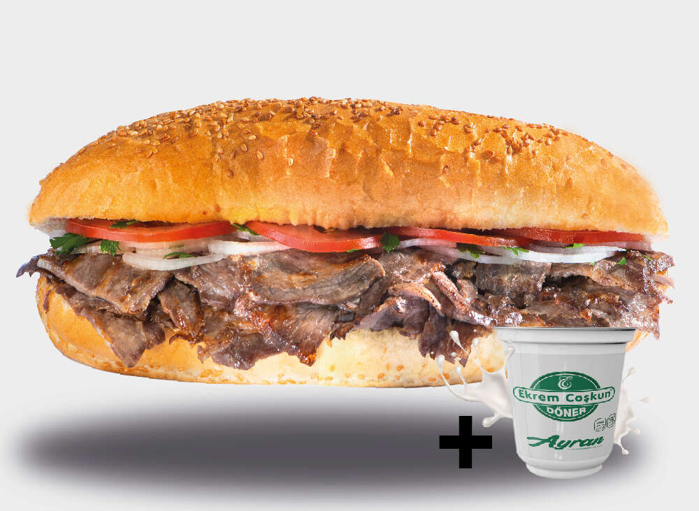 Ekmek arası et döner (90 gr) + İçecek