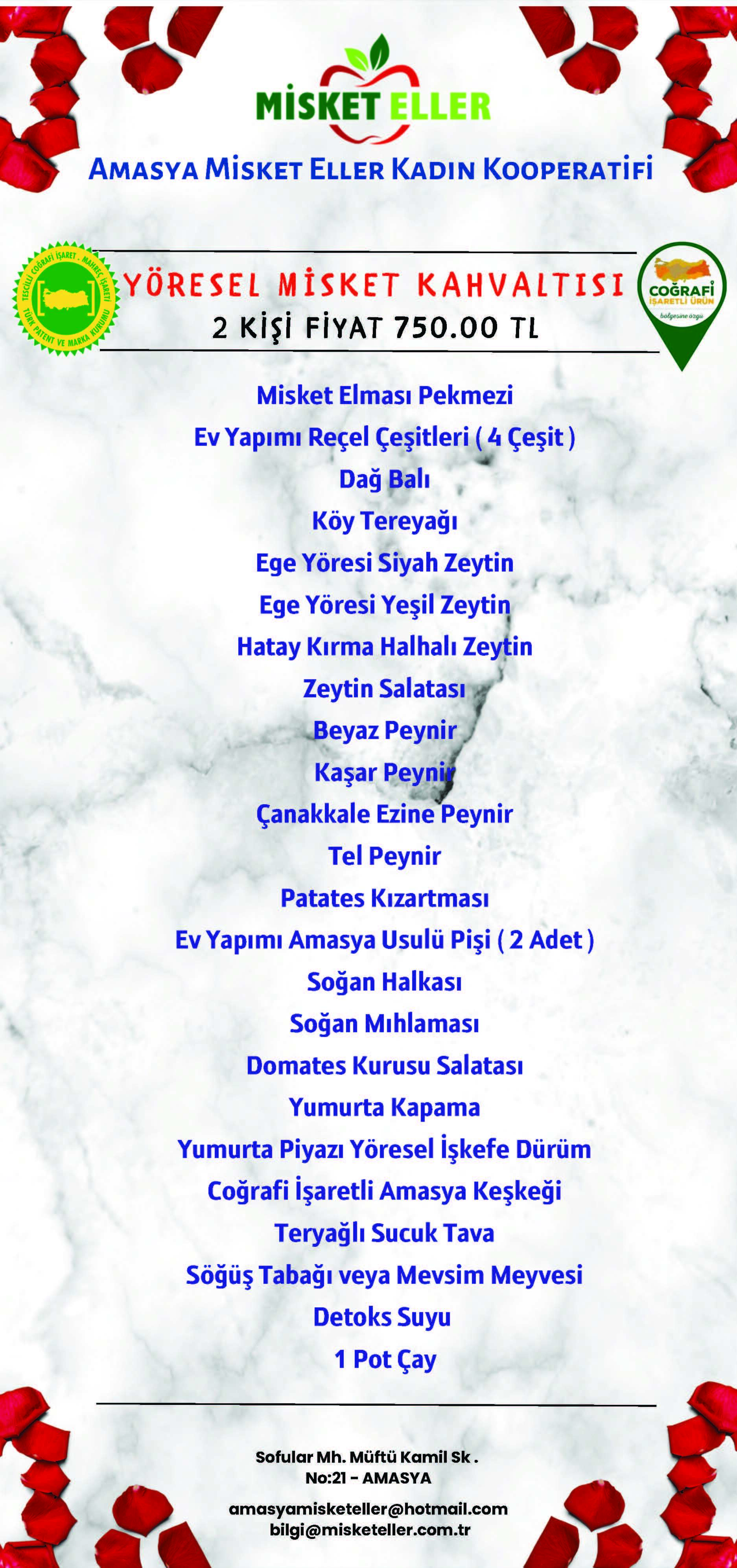 YÖRESEL MİSKET KAHVALTISI ( 2 KİŞİLİK )