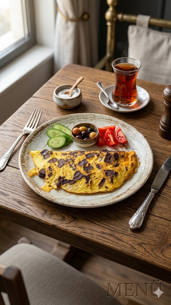 Kavurmalı Kaşarlı Omlet