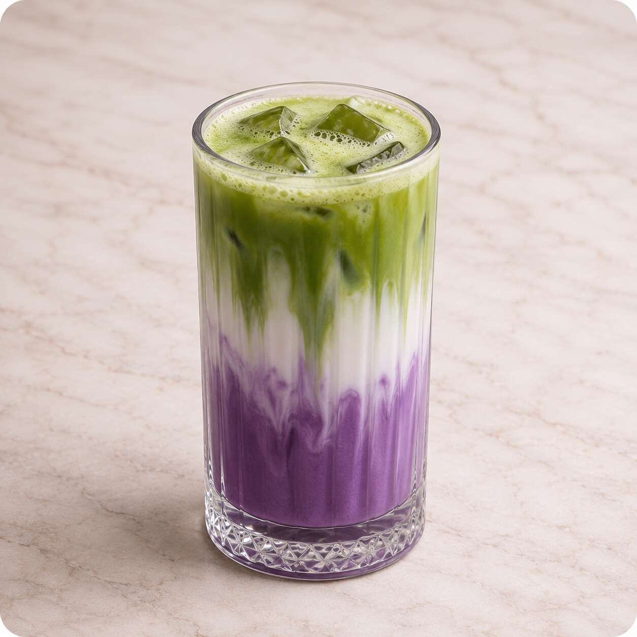 Iced Ube Matcha Latte