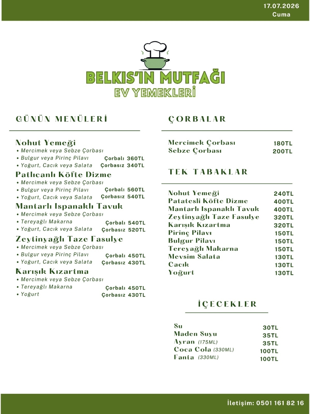 Belkıs'ın Mutfağı - Günün Menüsü