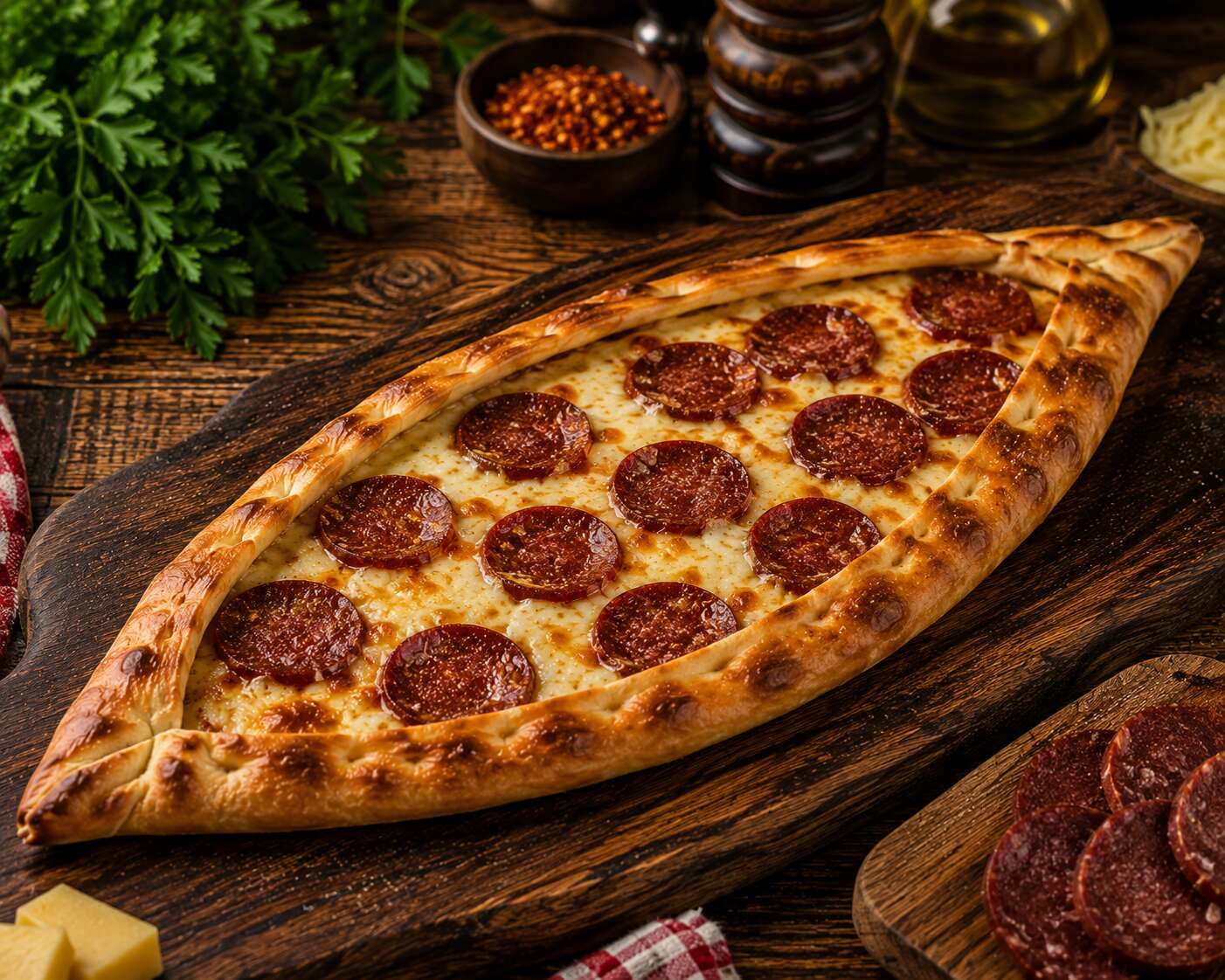 Sucuklu Kaşarlı Pide