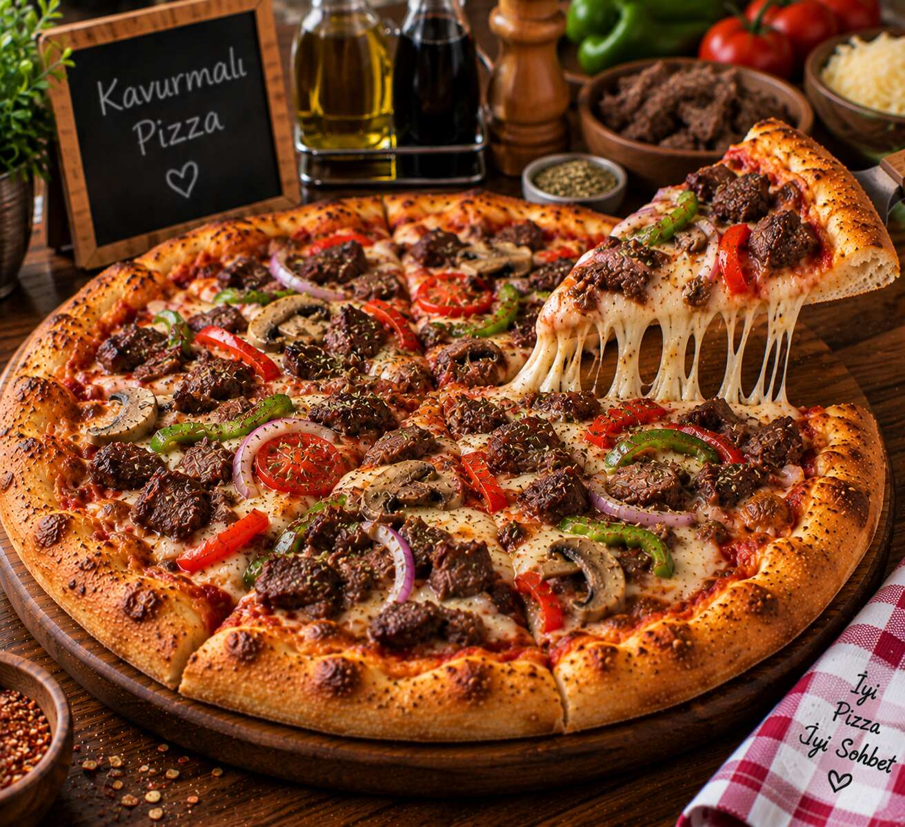 Kavurmalı Pizza