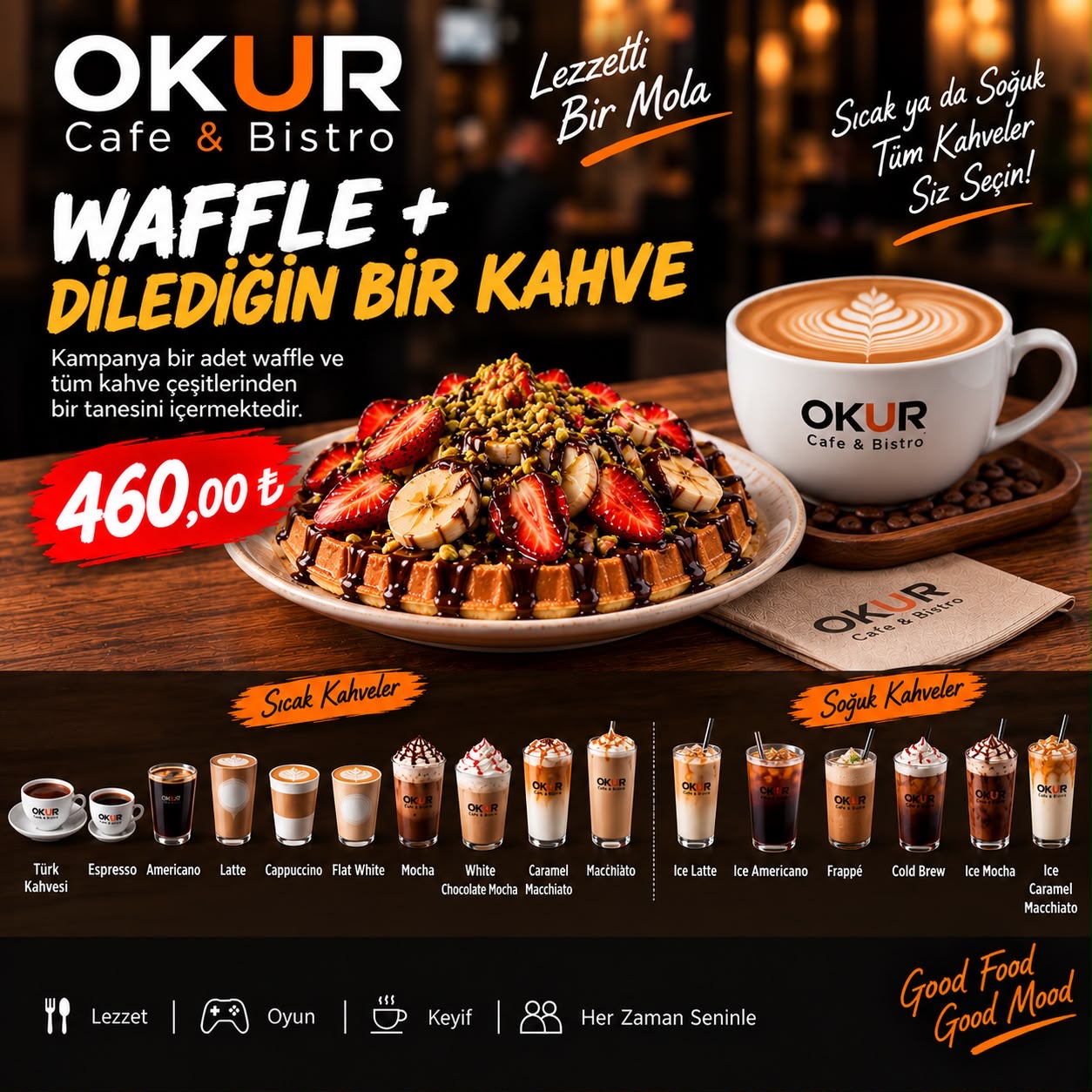 Waffle + Dilediğin Bir Kahve