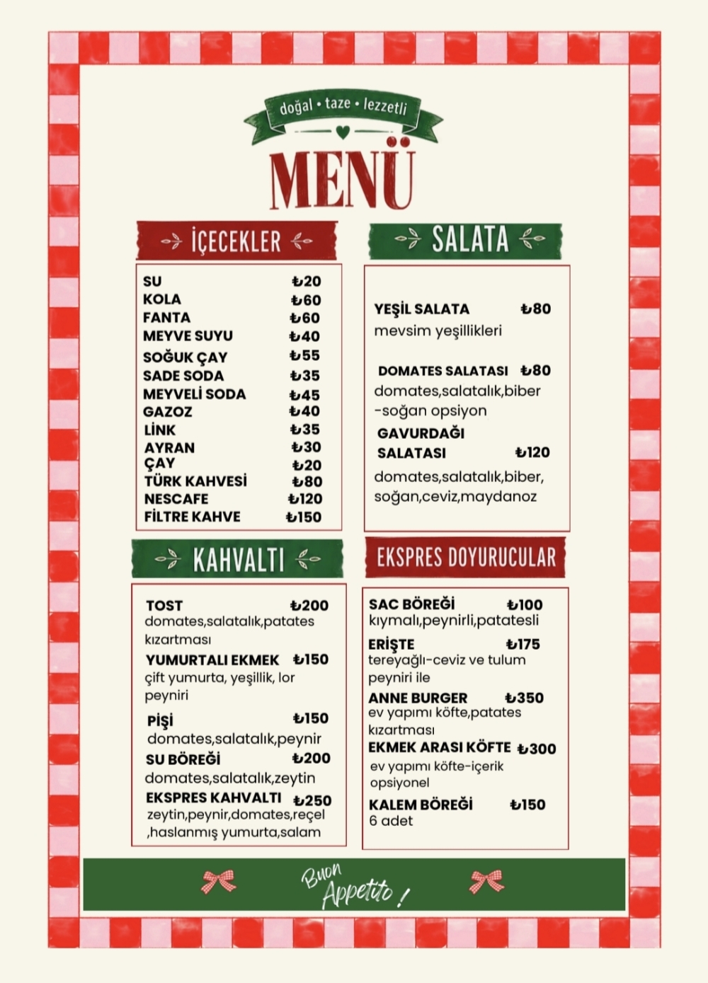 Cucina Menü 1