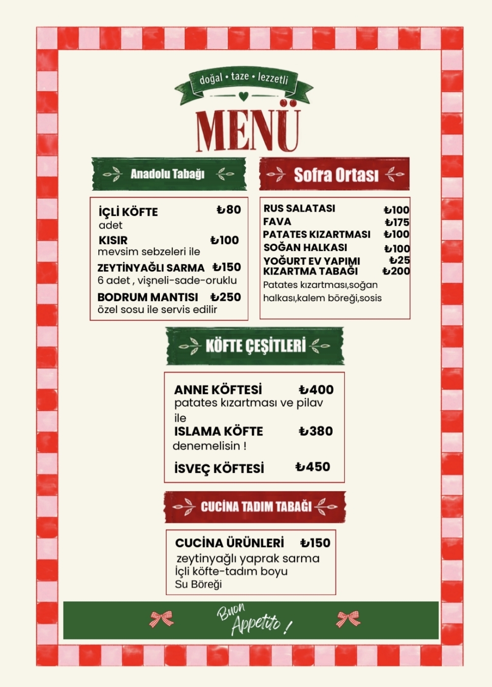 Cucina Menü 2
