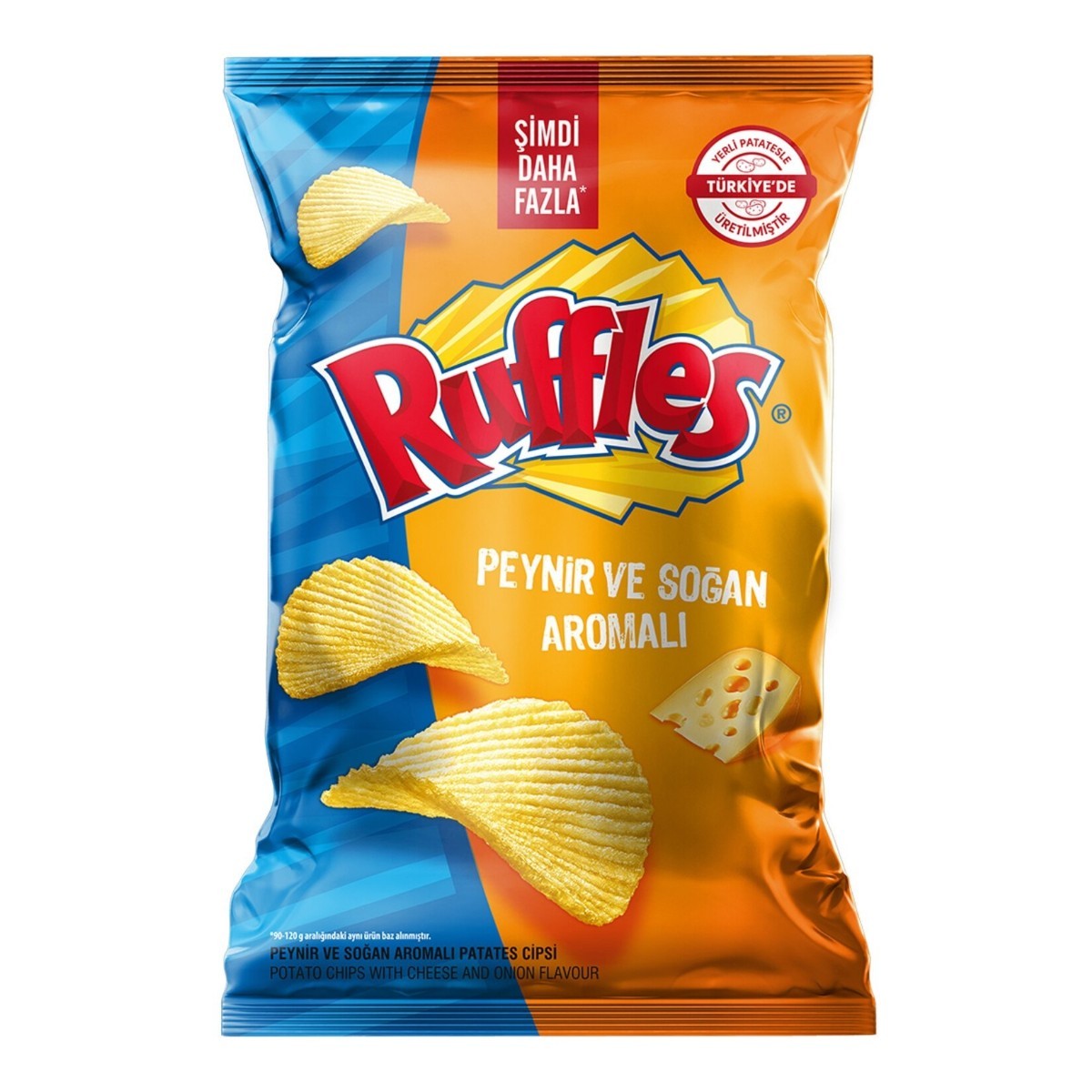 Ruffles Peynir ve Soğan Aromalı Patates Cipsi Süper Boy 125 Gr