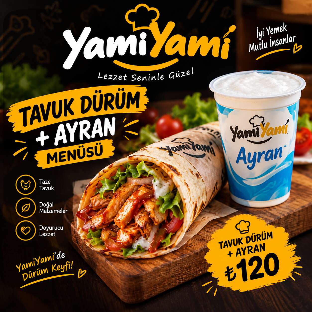 Tavuk Dürüm + Ayran